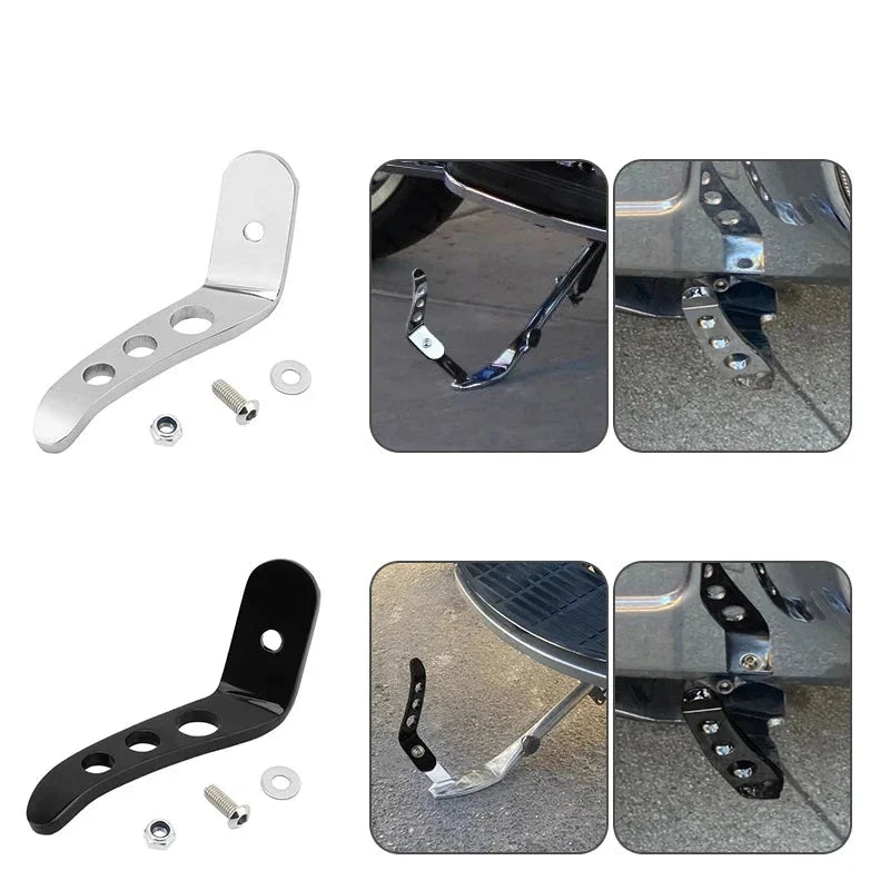 Stand Connector motorcycle bracket pair in silver and black with mounting hardware on Tampa Home & Garden Store