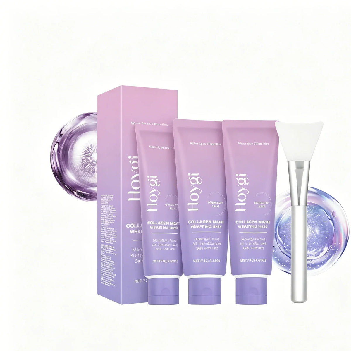 Silcy Skin Korean collagen peel-off facial mask set with five lavender sachets, box, and spatula on Tampa Home & Garden Store