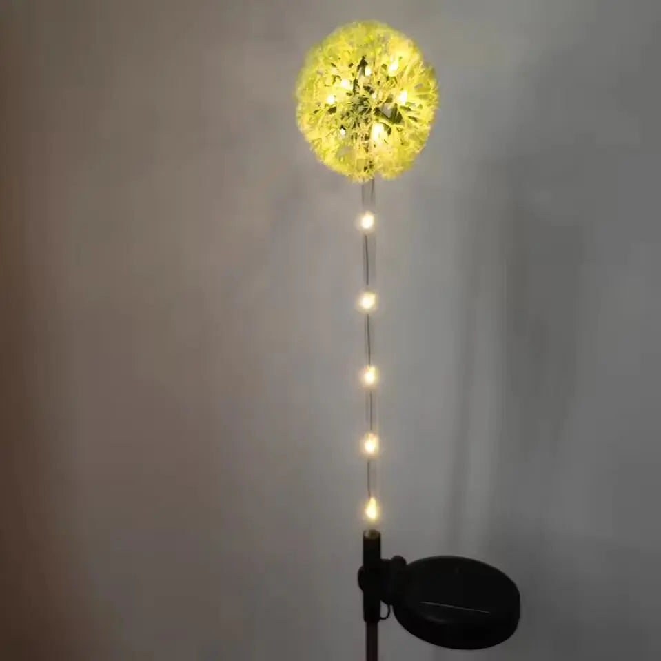 Perfecsy Solar LED Dandelion Lights with yellow globe and waterproof lights for garden on Tampa Home & Garden Store