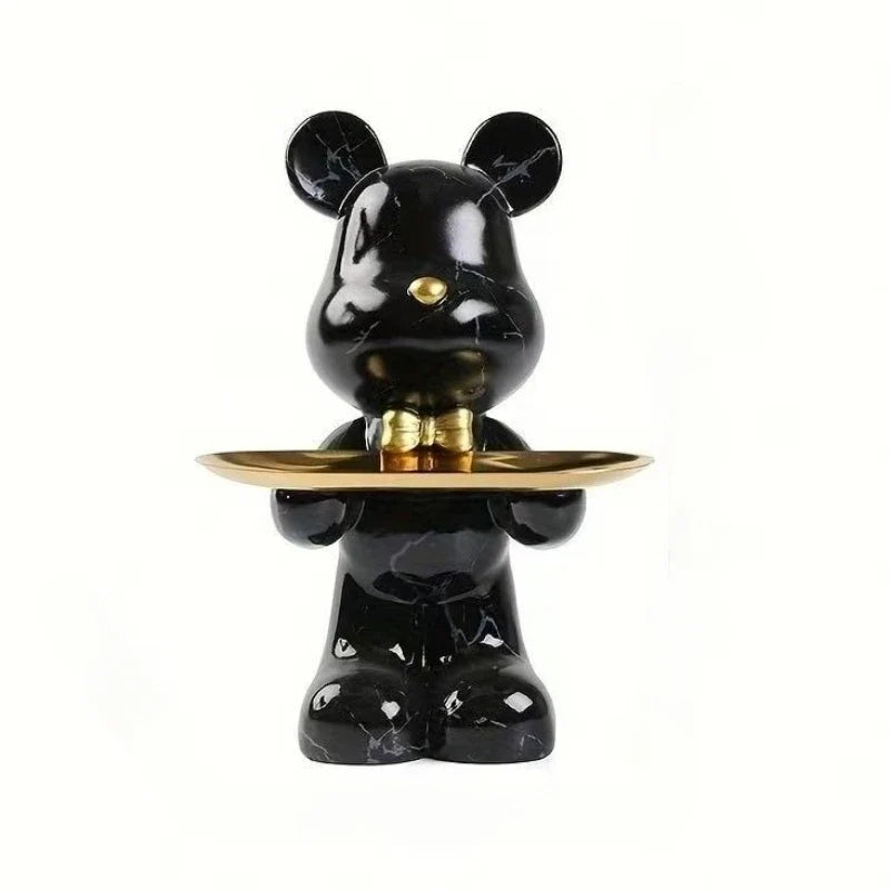 Graffiti abstract resin standing bear storage statue Perfecsy with gold tray desk organizer on Tampa Home & Garden Store