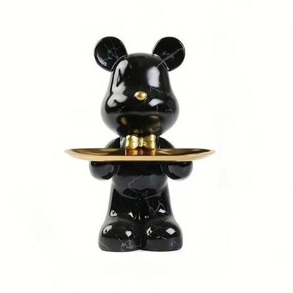 Graffiti abstract resin standing bear storage statue Perfecsy with gold tray desk organizer on Tampa Home & Garden Store