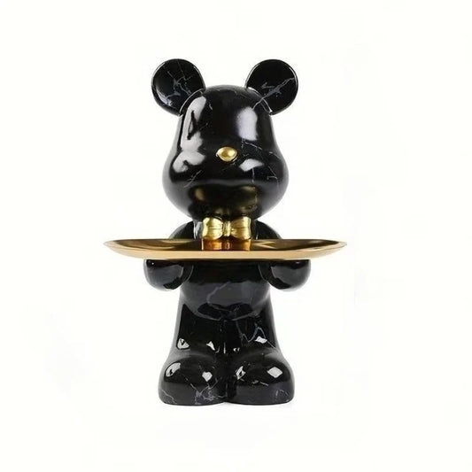 Graffiti abstract resin standing bear storage statue Perfecsy with gold tray desk organizer on Tampa Home & Garden Store