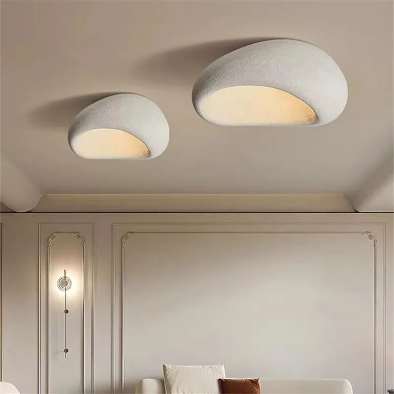 DecorBites Khmara E27 ceiling light pair in matte white finish, Nordic Wabi Sabi decor on Tampa Home & Garden Store