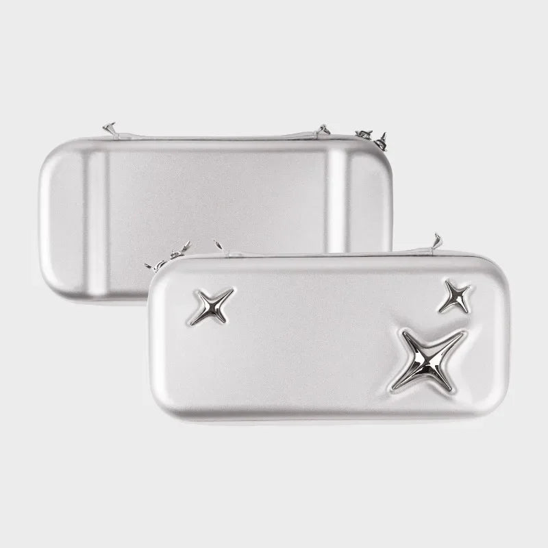Switch 2 portable carrying case set, two silver EVA hard-shell cases with zip closures on Tampa Home & Garden Store