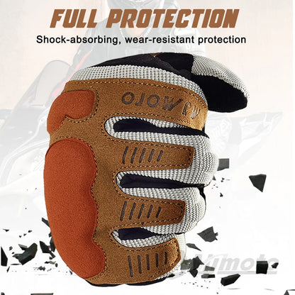 Dirtpaw Race Motorcycle Gloves Summer Breathable Motocross by BikerZoneZ tan suede with gray mesh on Tampa Home & Garden Store