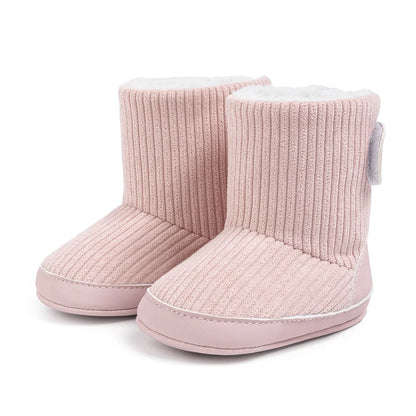 Newborn winter boots soft pink corduroy booties with faux shearling lining UpTrend Deals on Tampa Home & Garden Store