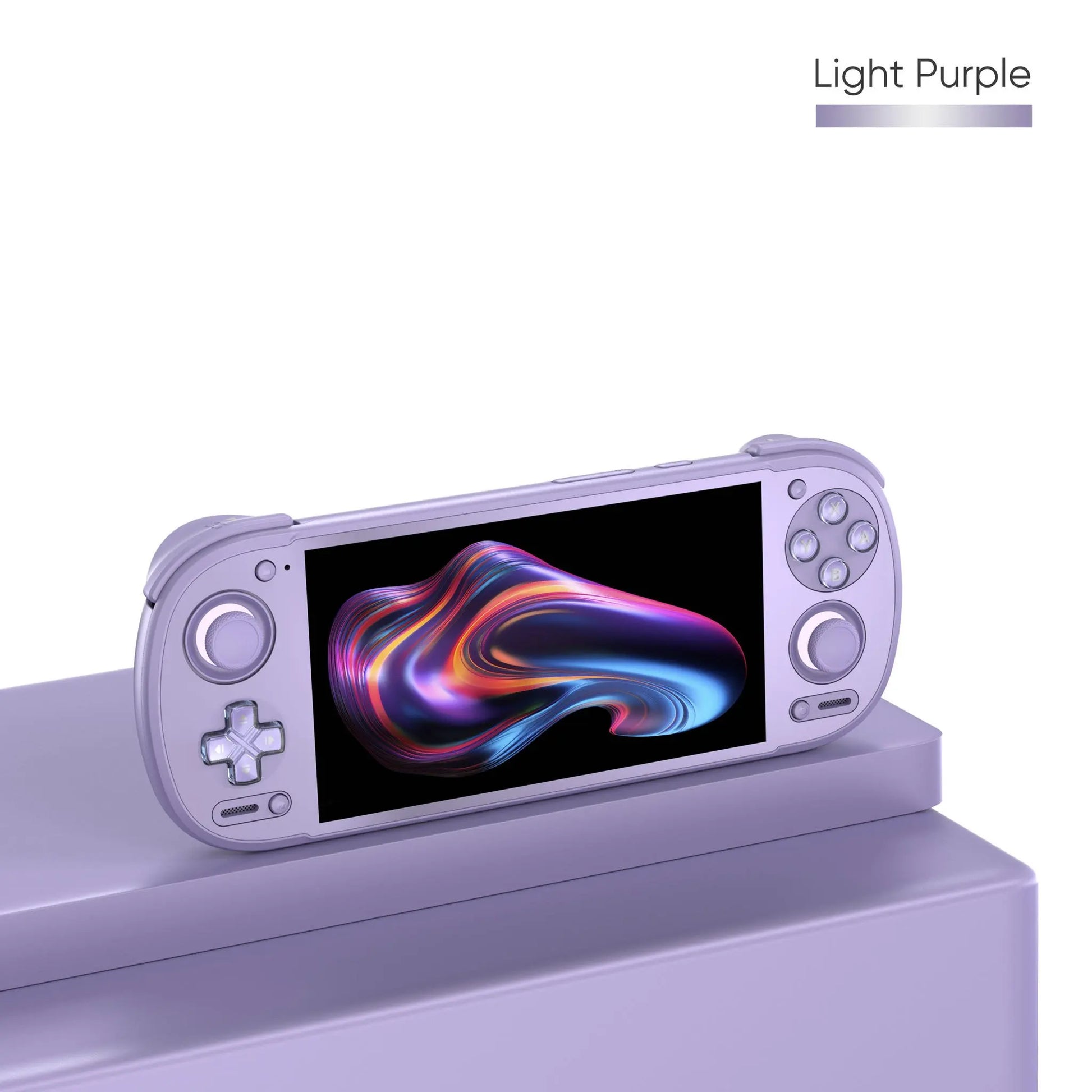 Retroid Pocket 6 lavender handheld gaming console with OLED screen and gamepad controls on Tampa Home & Garden Store