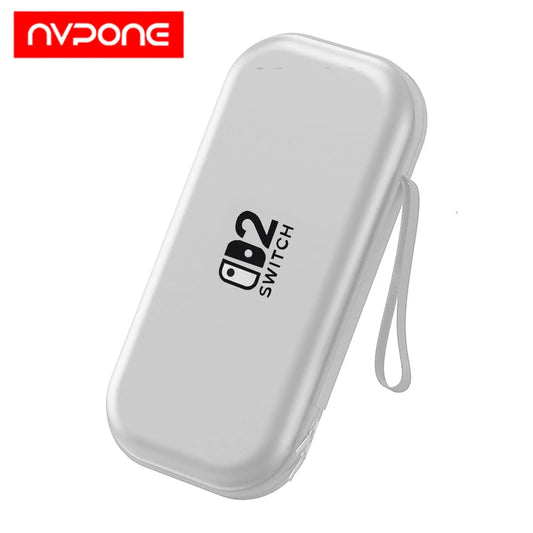 White Nintendo Switch 2 hard carrying case with wrist strap and shockproof PU cover on front on Tampa Home & Garden Store