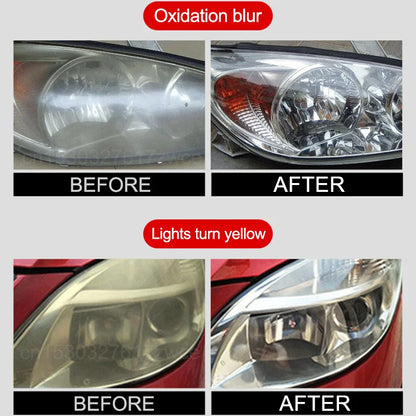 Car headlight restoration kit by UpTrend Deals; oxidation blur and yellowing before/after on Tampa Home & Garden Store