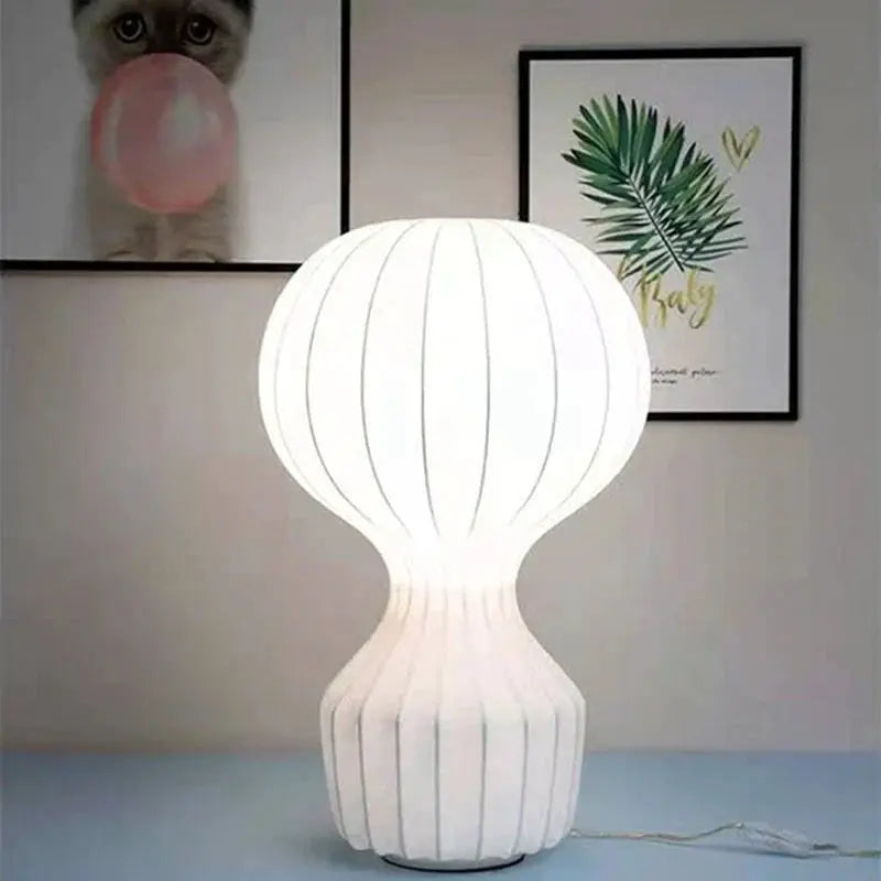 DecorBites LED Fabric Floor Lamp white modern sphere-waist design for bedroom, living room on Tampa Home & Garden Store
