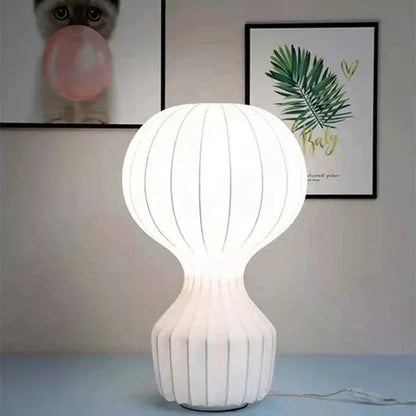 DecorBites LED Fabric Floor Lamp white modern sphere-waist design for bedroom, living room on Tampa Home & Garden Store