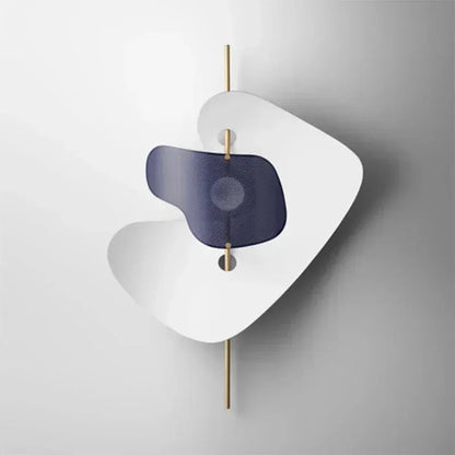 DecorBites Green Geometric Abstract Canvas Wall Art white navy shapes with gold rod on Tampa Home & Garden Store