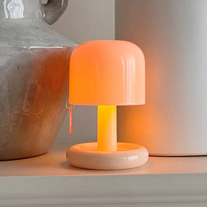 Sunset Night Lamp Mushroom LED Rechargeable Mini Desktop Light for Home Bedroom Decor