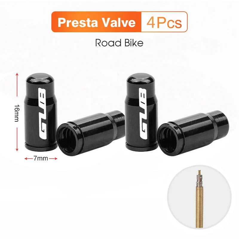 Aluminum Presta valve caps, black, BikerZoneZ valvecaps set of 4 on Tampa Home & Garden Store