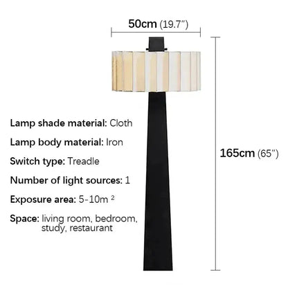 Decorbites LED Floor Lamp with cloth shade and iron body, 165 cm tall, 50 cm shade on Tampa Home & Garden Store