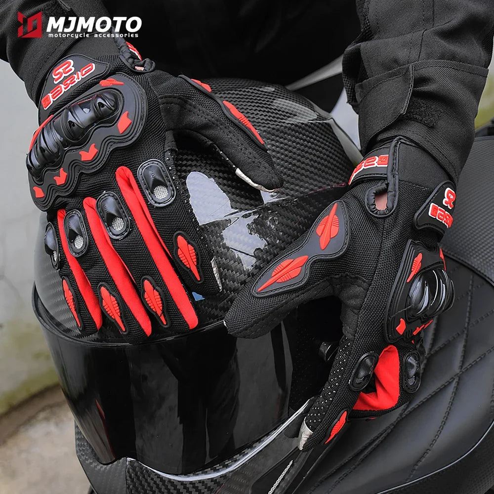 Warm Winter Windproof Waterproof Touch Screen Gloves BikerZoneZ black red knuckle on Tampa Home & Garden Store