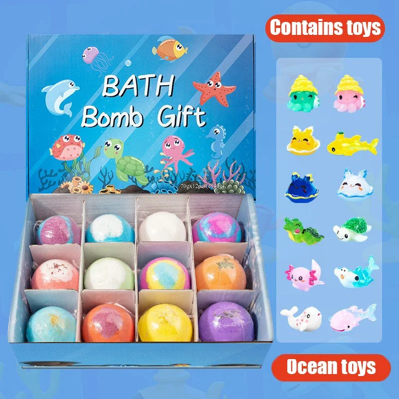 Silcy Skin Kids Ocean Bath Salt Set 12-pack with colorful bath bombs and toys on Tampa Home & Garden Store