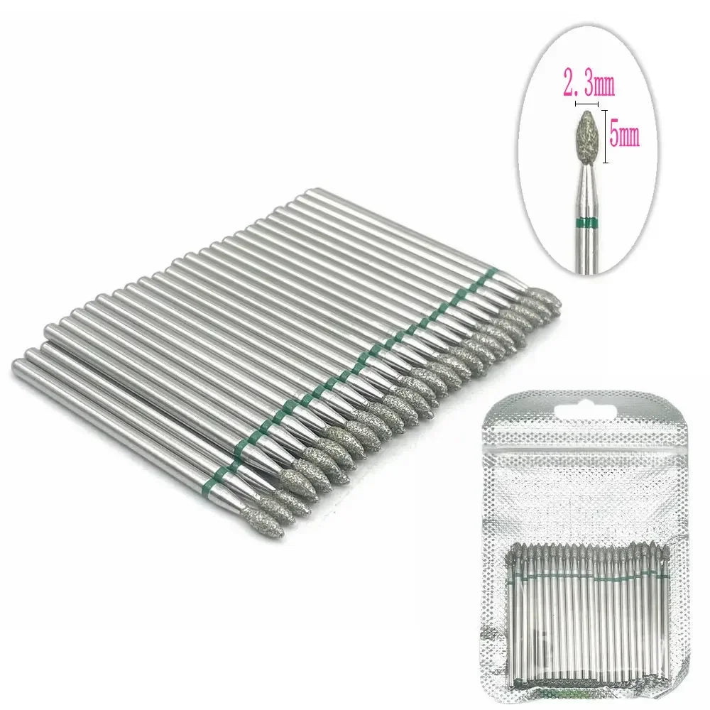 Diamond nail drill bit set Silcy Skin 50pc silver bits for manicure and cuticle cleanup on Tampa Home & Garden Store
