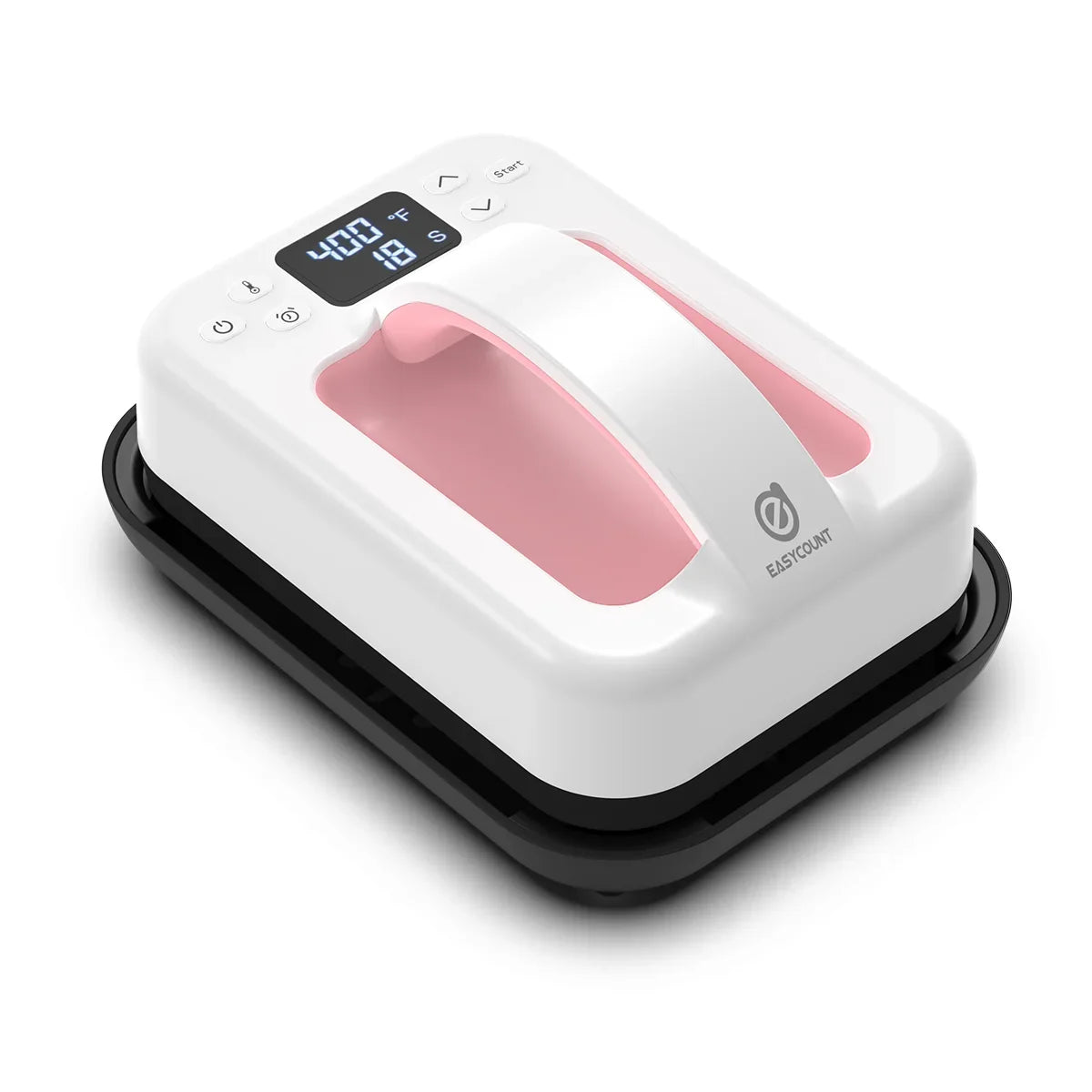 Mini heat press machine 7x5in portable white pink handle with digital display EasyCount on Tampa Home & Garden Store