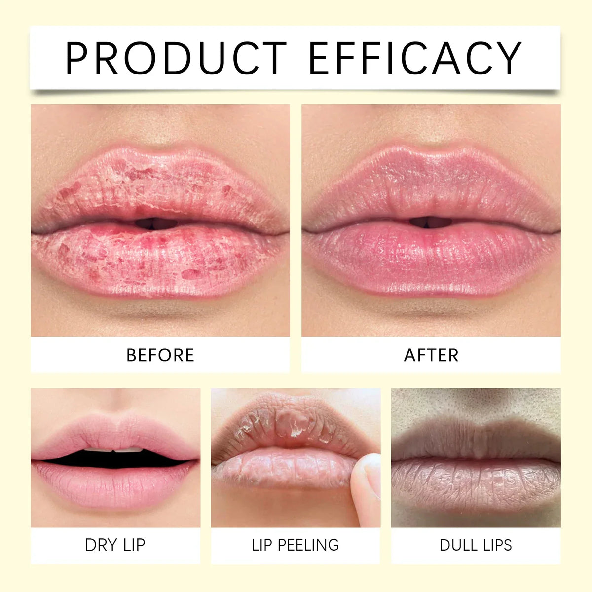 Coconut oil lip scrub balm by Silcy Skin before after pink lips on Tampa Home & Garden Store