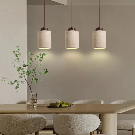 Japanese Wabi Sabi Stone Pendant Light – Modern Bedside Hanging Lamp for Bedroom - Tampa Home & Garden Store