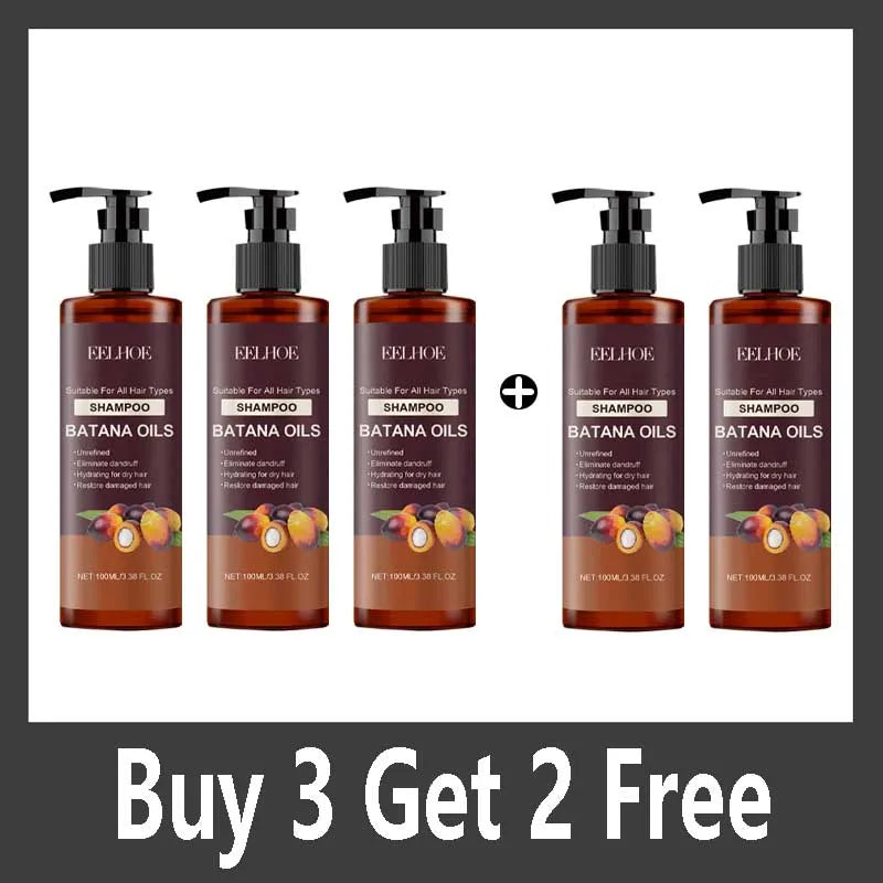 Batana Oils Shampoo bottles by Silcy Skin, brown pump bottles, 5-pack for all hair types on Tampa Home & Garden Store