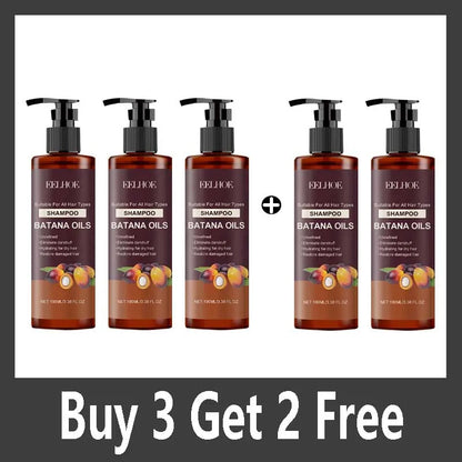 Batana Oils Shampoo bottles by Silcy Skin, brown pump bottles, 5-pack for all hair types on Tampa Home & Garden Store