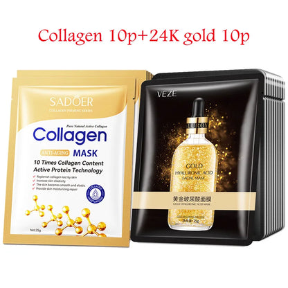 Sheet mask set of collagen and hyaluronic acid masks, 20pcs, Korean skincare by Silcy Skin on Tampa Home & Garden Store