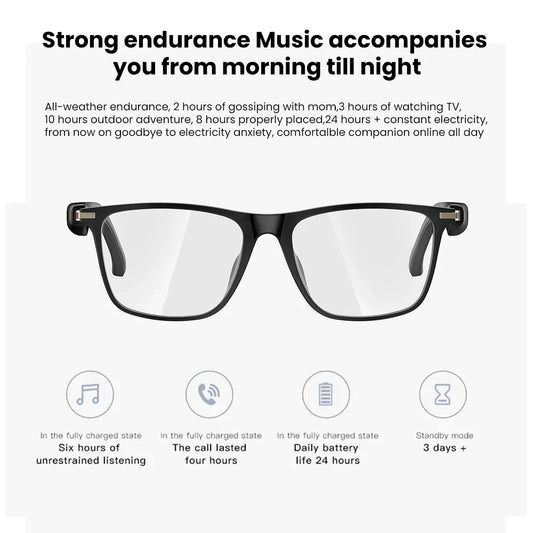 Bluetooth Smart Glasses Polarized Sunglasses Blue Light Filter Waterproof for Men - Tampa Home & Garden Store