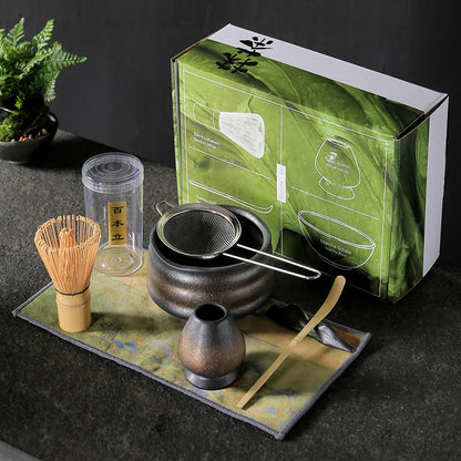 Perfecsy 4-piece Japanese matcha tools set with bamboo whisk, chashaku scoop, bowl and brush on Tampa Home & Garden Store