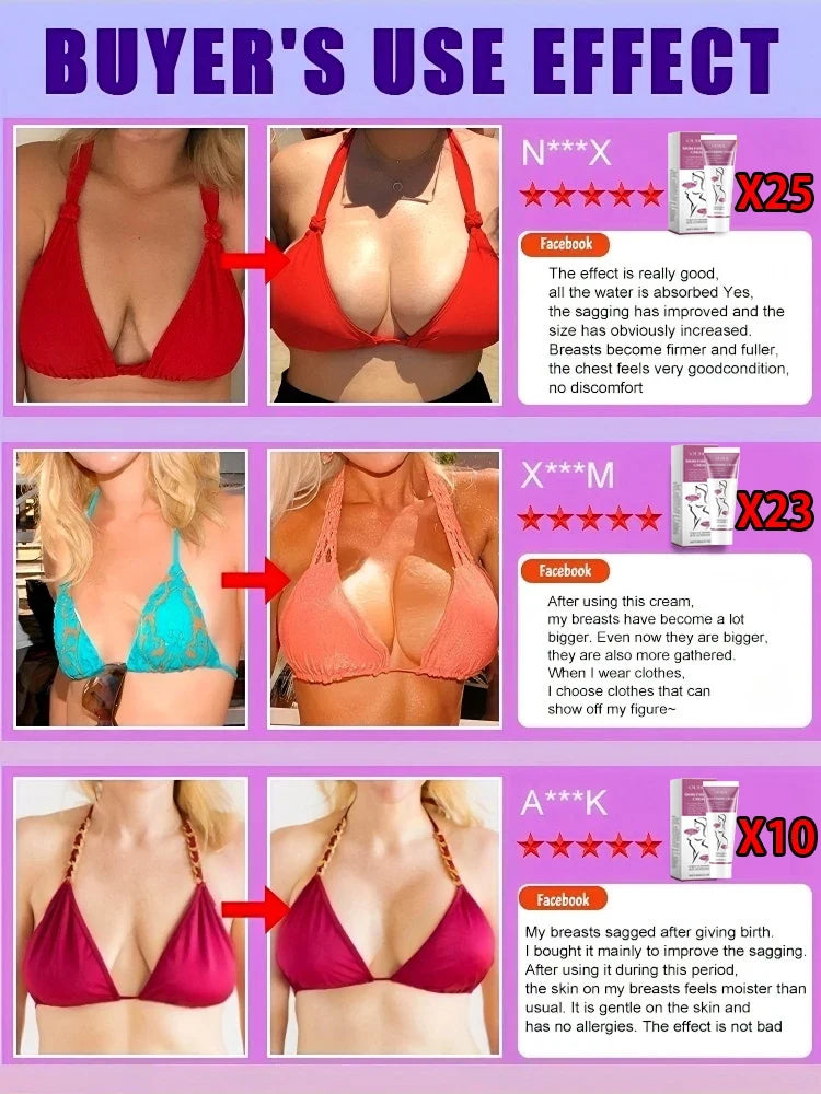 Fast Breast Growth Cream Silcy Skin collage: red and pink bikinis (3 panels) on Tampa Home & Garden Store