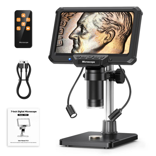 7 Inch Digital Microscope 1200X 16MP Coin PCB Soldering Repair Camera - Tampa Home & Garden Store