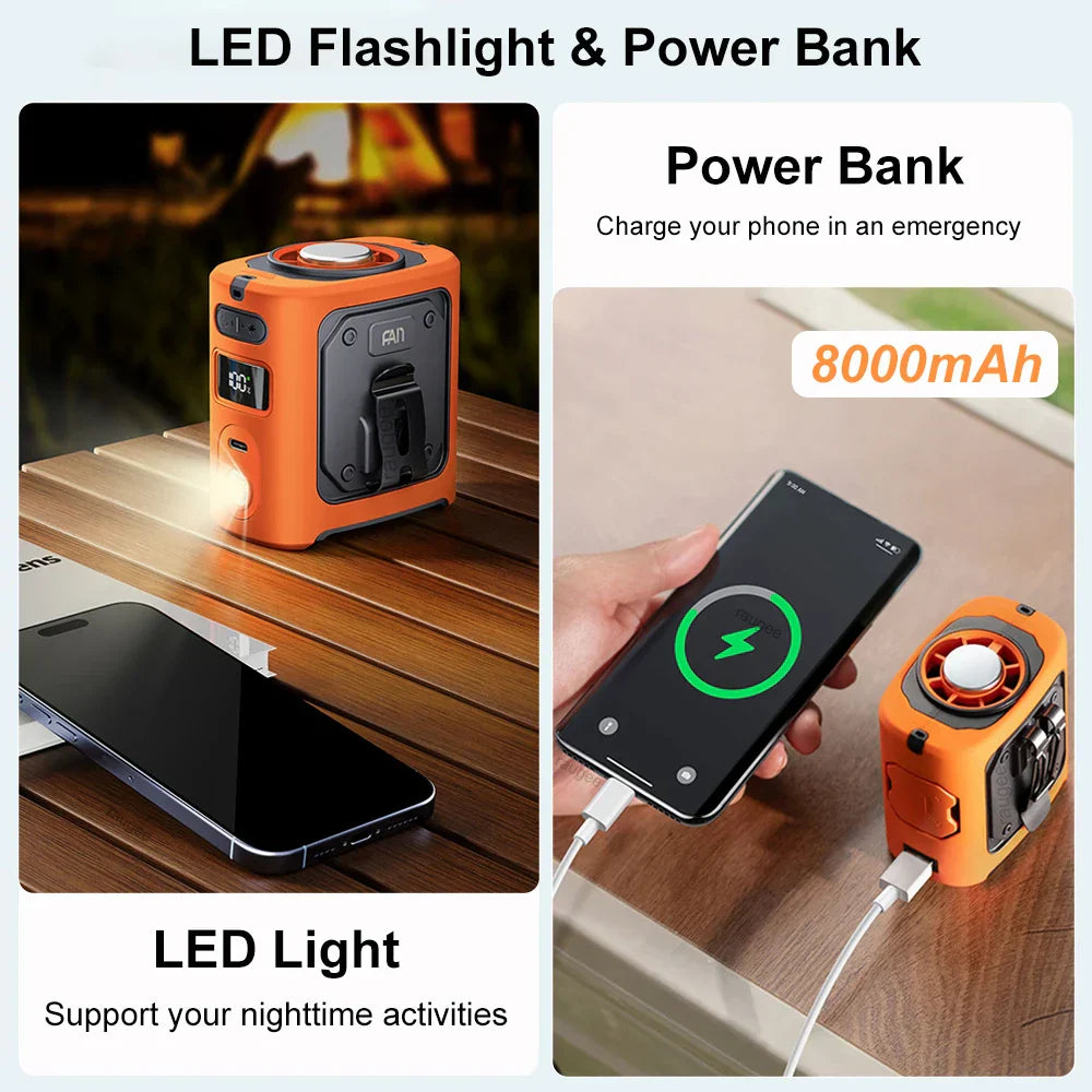 Cooling Companion | Portable Waist Fan with 8000mAh Battery | 100-Speed Adjustable for Ultimate Comfort