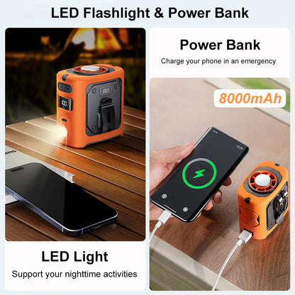 Cooling Companion | Portable Waist Fan with 8000mAh Battery | 100-Speed Adjustable for Ultimate Comfort