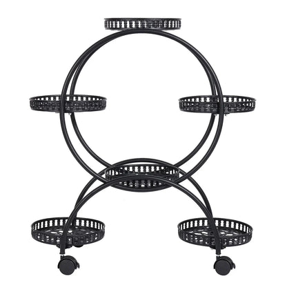 Heavy Metal Plant Stand With Lockable Wheels