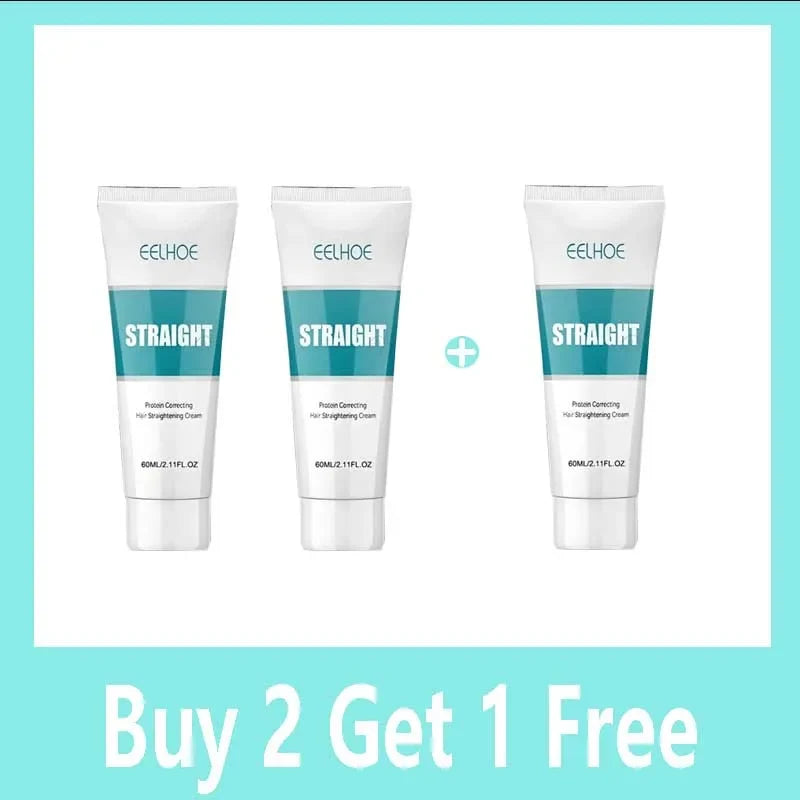 Three EELHOE Straight hair straightening cream tubes, 60ml each, Buy 2 Get 1 Free on Tampa Home & Garden Store
