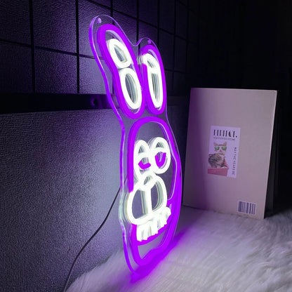 Bonnie the Rabbit neon sign USB powered purple and white wall decor by Perfecsy on Tampa Home & Garden Store