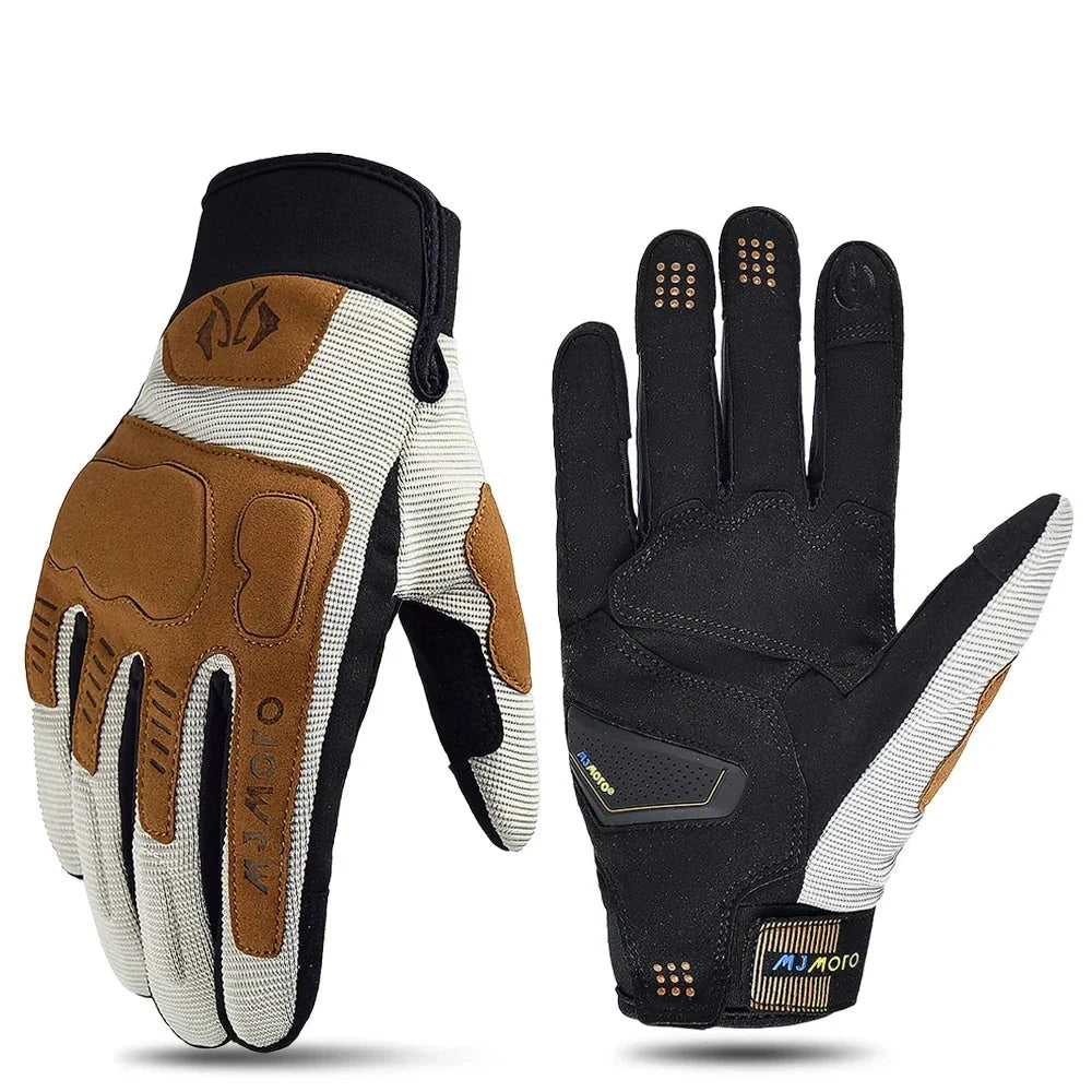 Dirtpaw Race motorcycle gloves by BikerZoneZ, tan/black, breathable motocross padding on Tampa Home & Garden Store