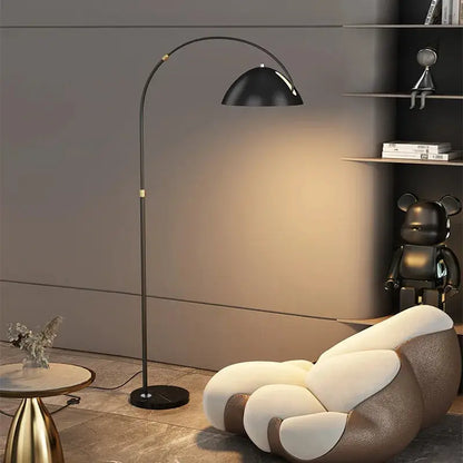 Led Floor Lamp Gold and Black Metal Modern