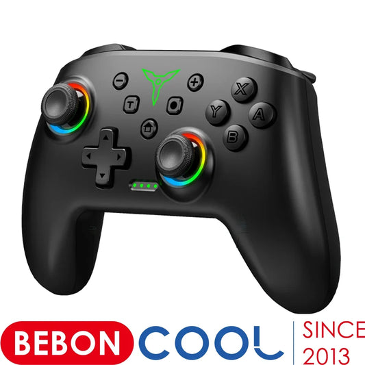 RGB wireless Switch Pro controller by FLIPSTYLEZLLC with RGB-lit joysticks, black gamepad on Tampa Home & Garden Store