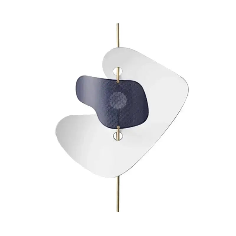 DecorBites wall art sculpture white and navy geometric shapes with brass rod on Tampa Home & Garden Store