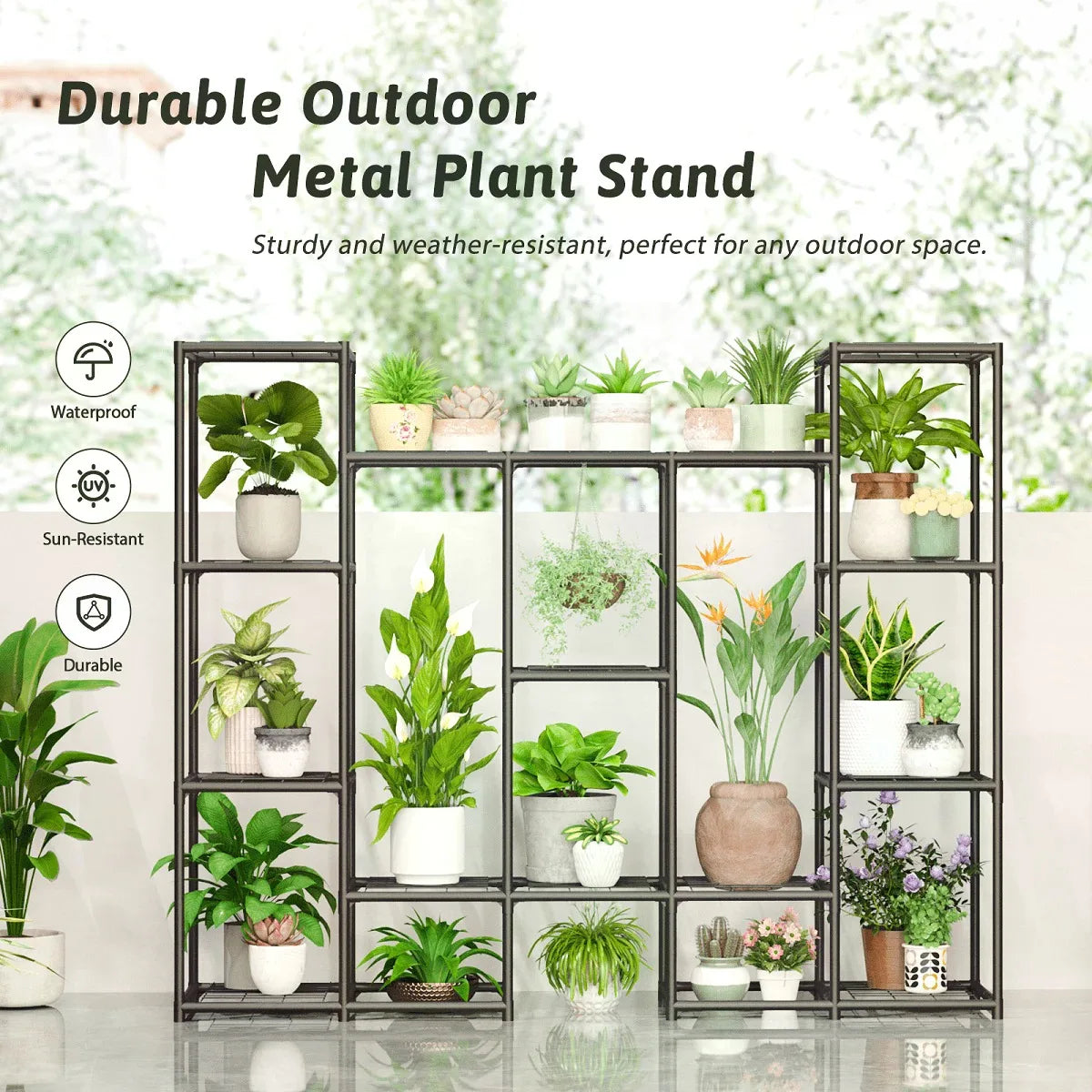 Waterproof Metal Plant Stand and Rack For Patio