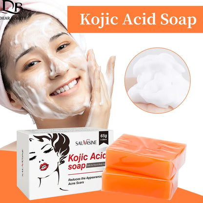 Silcy Skin Kojic Acid soap bars for face and body, bright orange blocks, 2 bars pictured on Tampa Home & Garden Store