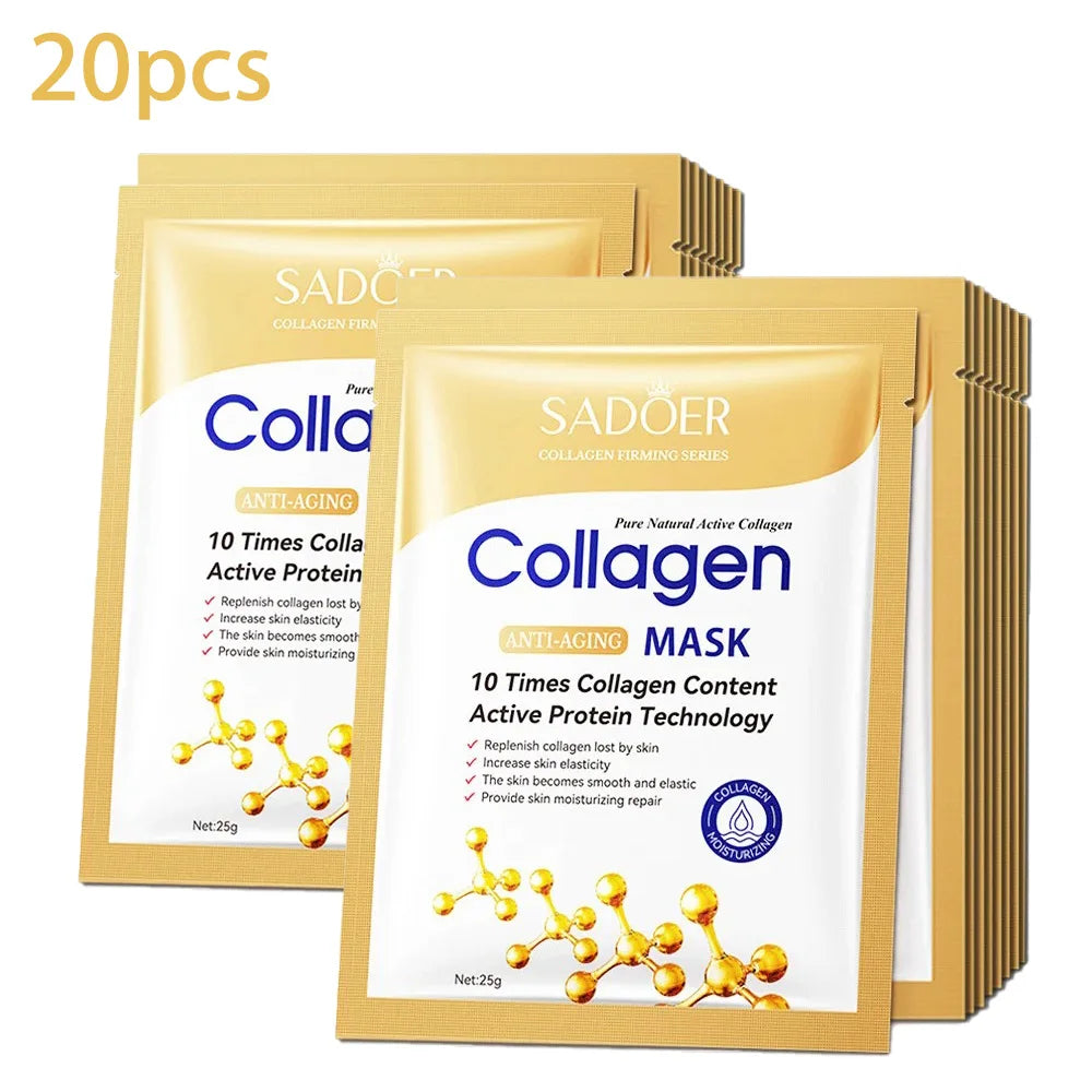 Collagen mask set 20pcs, SADOER, anti-aging, firming, moisturizing sheet masks on Tampa Home & Garden Store