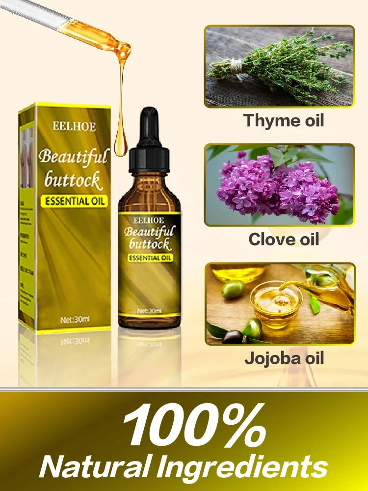 Silcy Skin Hip Up Buttock Essential Oil bottle and box with thyme, clove, jojoba oils on Tampa Home & Garden Store
