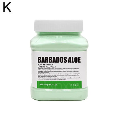 Barbados Aloe jelly mask jar with mint green hydro jelly, white label by Silcy Skin on Tampa Home & Garden Store