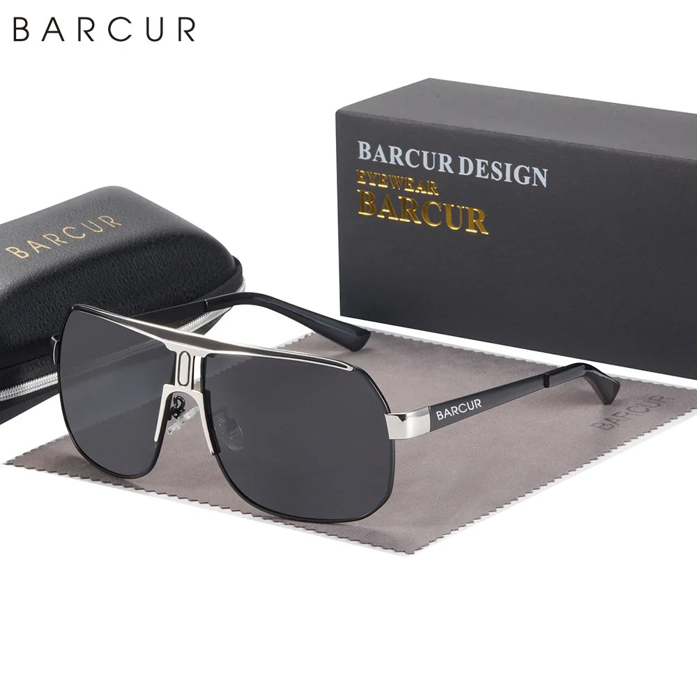BARCUR polarized sports sunglasses for men with gradient UV400 lenses and metal frame on Tampa Home & Garden Store