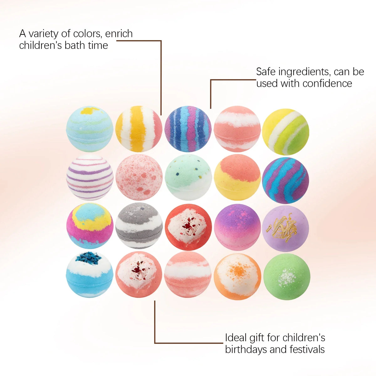 12pc Silcy Skin bath bombs set in stripes and swirls organic fizzies gift set on Tampa Home & Garden Store