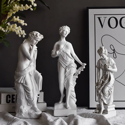 Perfecsy Venus emerging goddess resin sculpture set of 3 white statues for decor on Tampa Home & Garden Store
