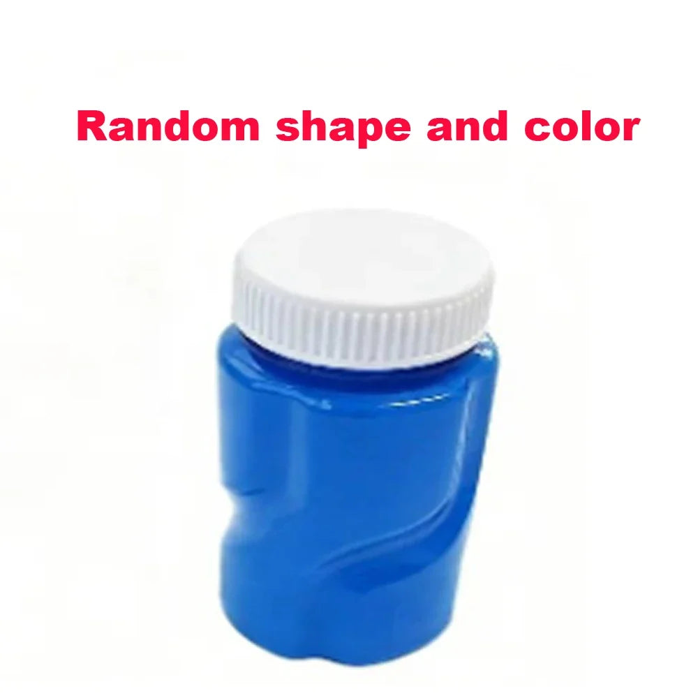 Blue plastic bottle with white screw cap; text overlay Random shape and color on Tampa Home & Garden Store